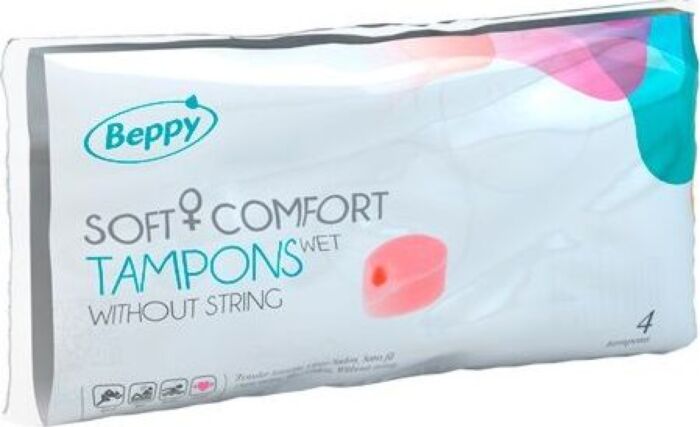 BEPPY glijmiddel tampons — 4 stuks zonder touwtje