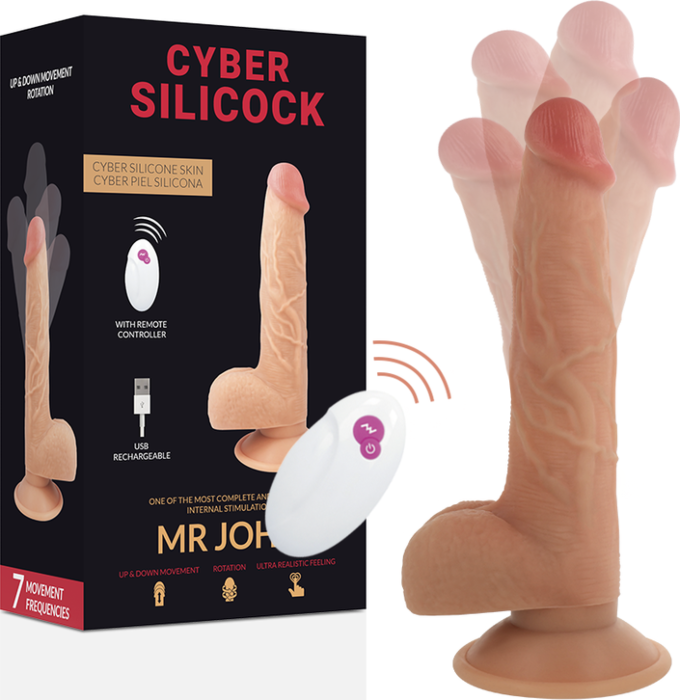 Vibrador Cyber Silicock MR John 23,88 cm met afstandsbediening