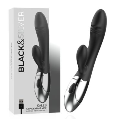 Vibrator BLACK&SILVER Kaleb rabbit met 2 motoren