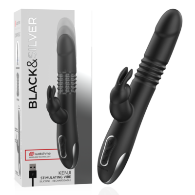 BLACK&SILVER KENJI Up & Down vibrator met rabbit
