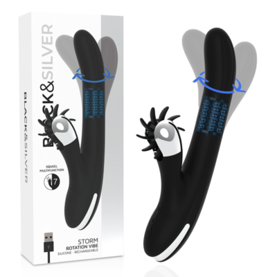 Vibrator BLACK&SILVER Bunny Storm Rotation Vibe