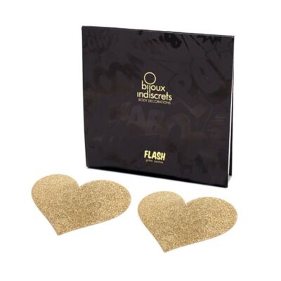 Glitter Gouden Hart Nipple Covers