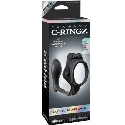 Fantasy c-ring rock hard anillo potenciador con plug anal