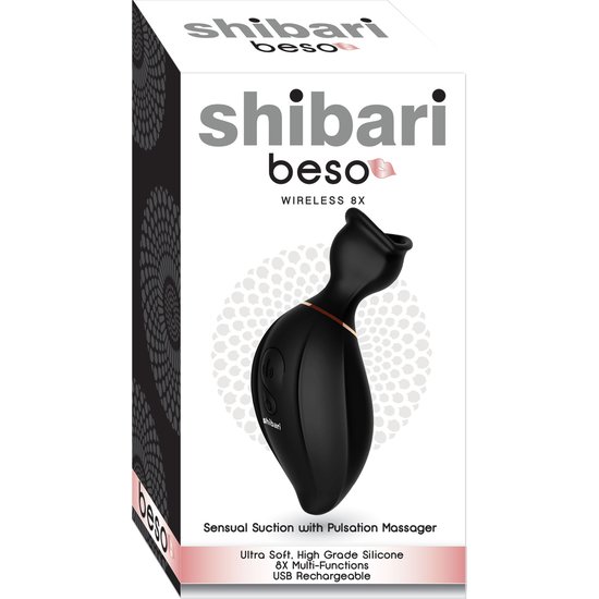 Shibari beso sensual masajeador con succión - negro