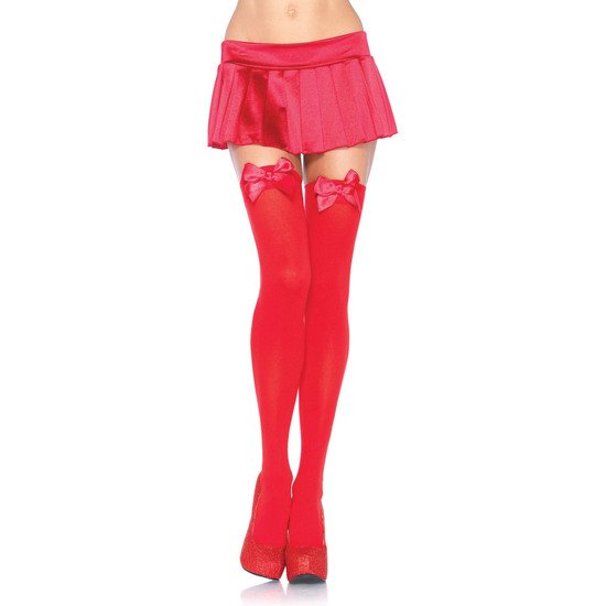 Rode Kousen Verleidelijke Strik