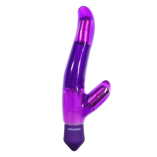 Evolved slenders marvel vibrador con estimulador morado